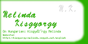 melinda kisgyorgy business card